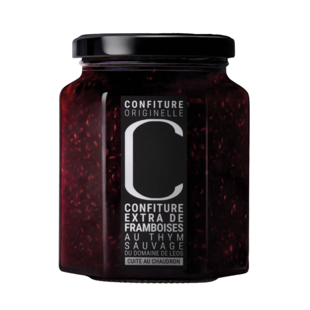 Raspberry “extra” jam with wild thyme from Domaine de Leos